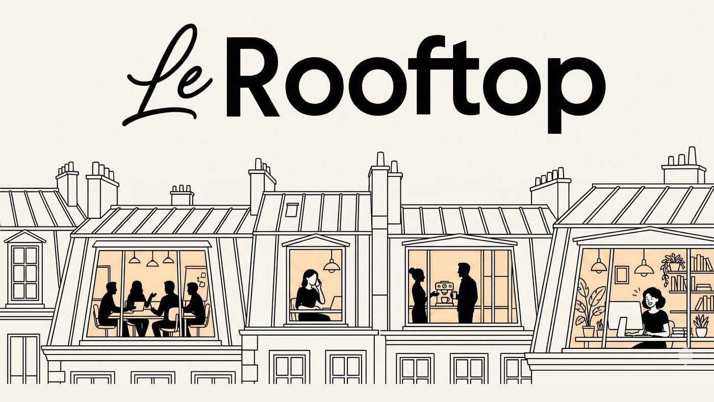 Le Rooftop — illustration des bureaux sous les toits de Maisons-Laffitte